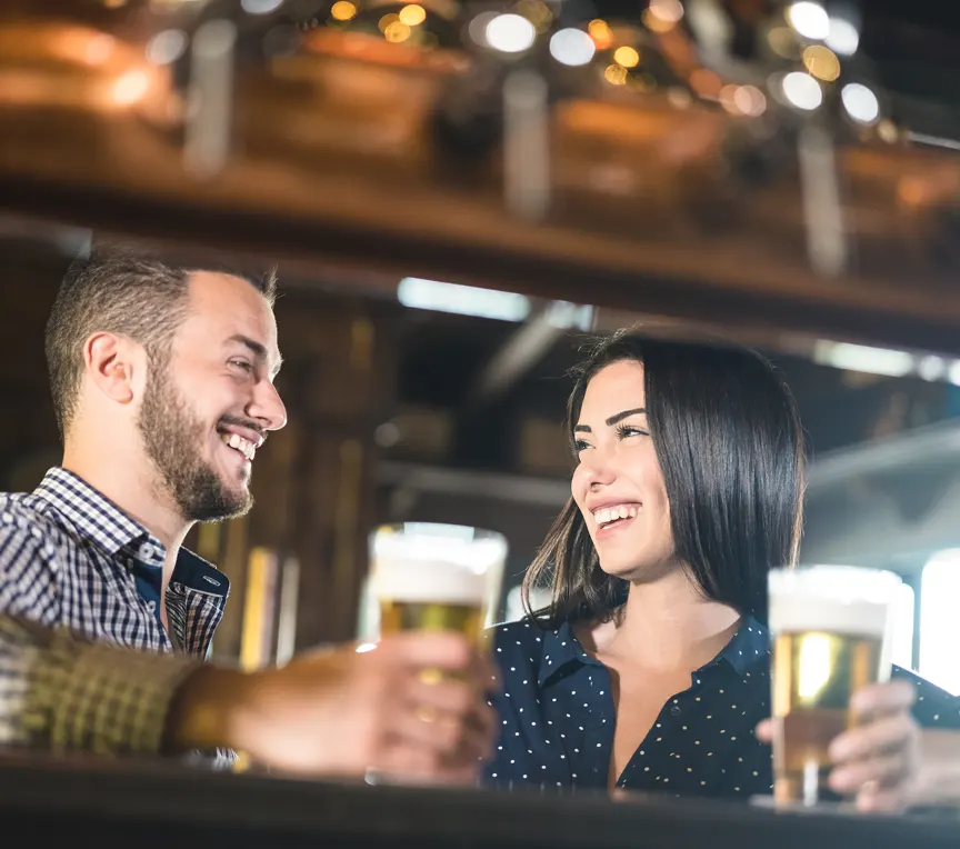 Couple at beer brewery