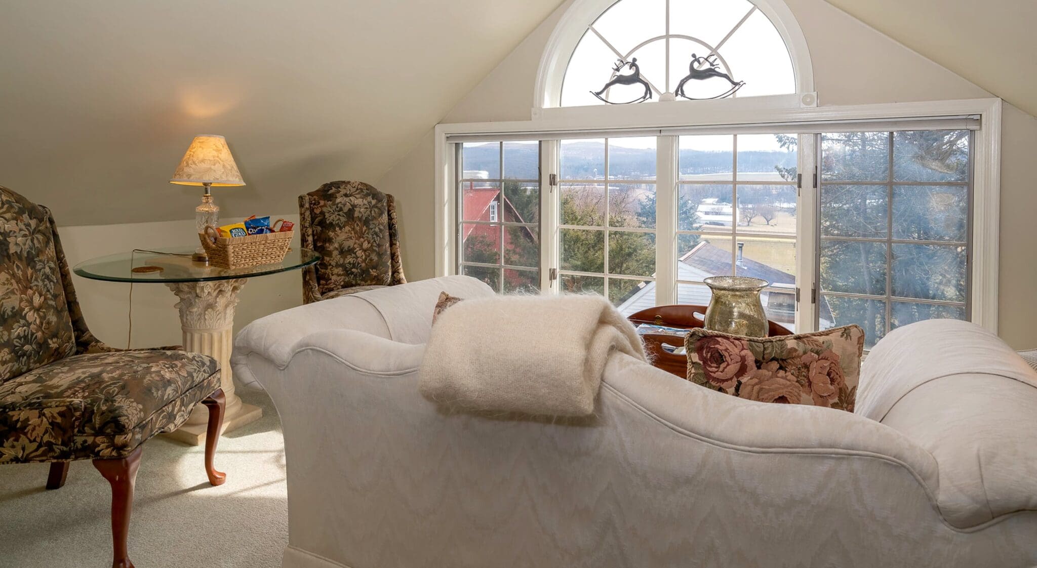 view of Amish County farm from bed and breakfast